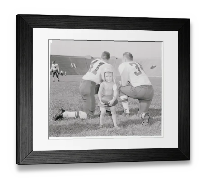 Framed Print : Toddler with Football Helmet Framed Print : Toddler with Football Helmet