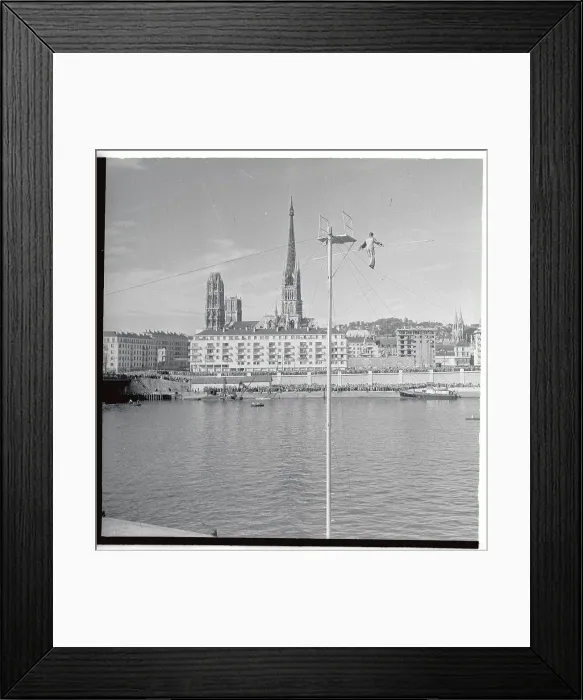 Framed Print : Jean Elleano Crossing the Seine Framed Print : Jean Elleano Crossing the Seine