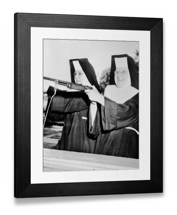 Framed Print : Nuns Playing at Amusement Park Framed Print : Nuns Playing at Amusement Park