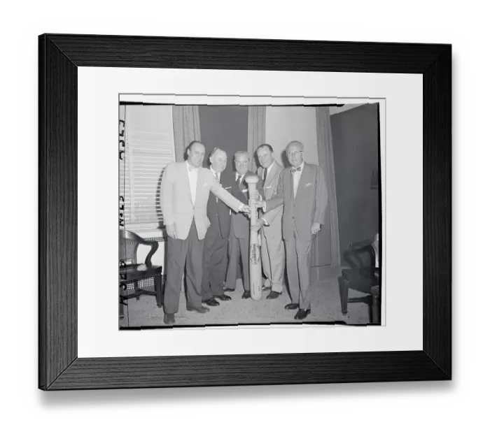 Framed Print : Ford Frick Posing With Baseball Representatives Framed Print : Ford Frick Posing With Baseball Representatives