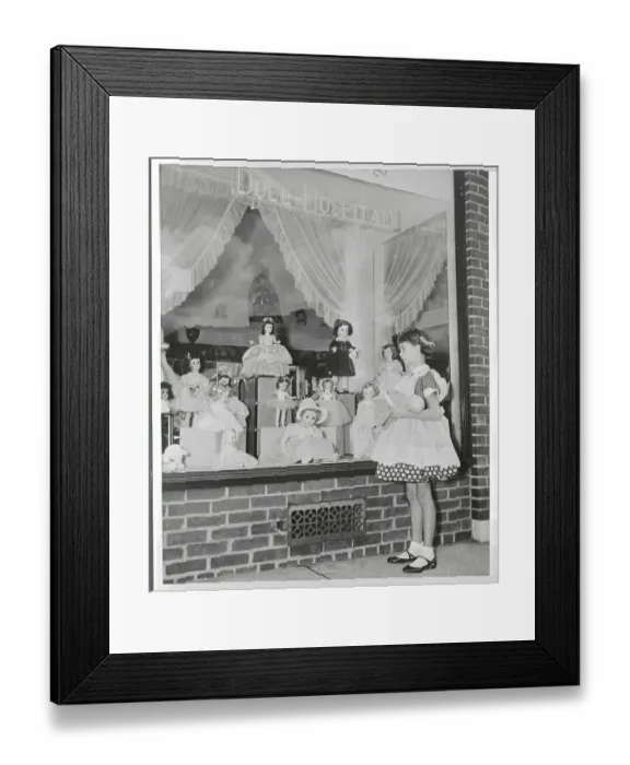Framed Print : Jeanie Donahue Bringing Her Doll to the Doll Hospital Framed Print : Jeanie Donahue Bringing Her Doll to the Doll Hospital