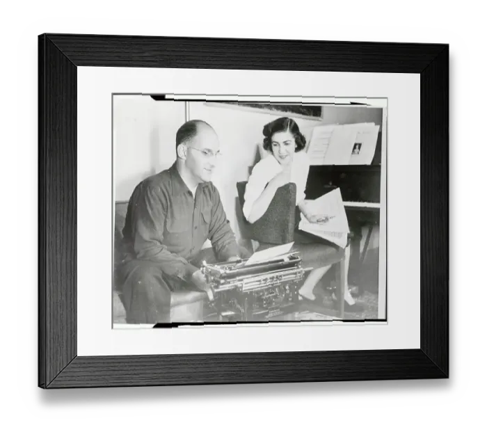 Framed Print : Maro Ajemian Dictating Instructions to Her Husband Framed Print : Maro Ajemian Dictating Instructions to Her Husband