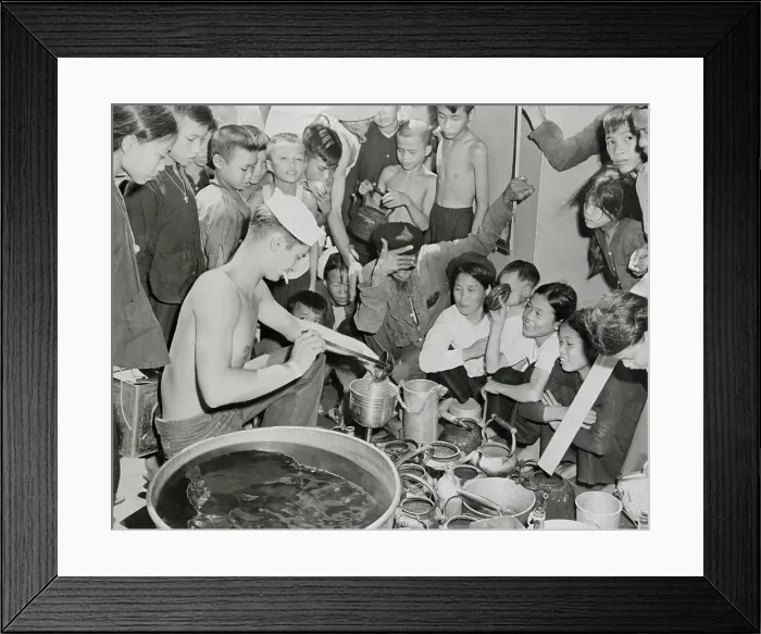 Framed Print : Sailor with Refugees Framed Print : Sailor with Refugees