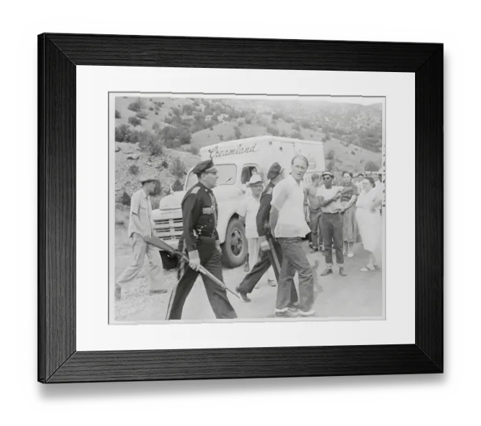 Framed Print : James Upton Being Escorted to a Police Car Framed Print : James Upton Being Escorted to a Police Car