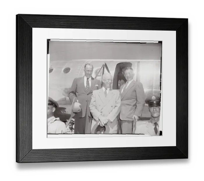 Framed Print : Dwight D. Eisenhower and Party Standing Near Airplane Framed Print : Dwight D. Eisenhower and Party Standing Near Airplane