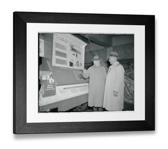 Framed Print : Lothair Teetor Talking with John L. Lewis Near Display Framed Print : Lothair Teetor Talking with John L. Lewis Near Display