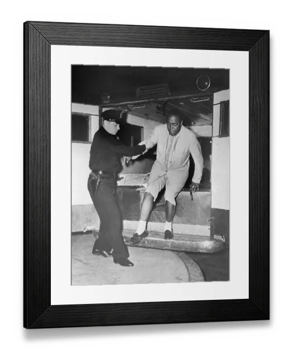 Framed Print : Police Officer Helping Charlie Parker from Ambulance Framed Print : Police Officer Helping Charlie Parker from Ambulance