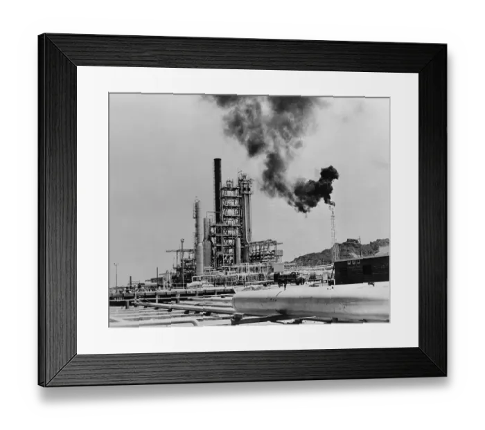 Framed Print : Exterior View of an Oil Refinery Framed Print : Exterior View of an Oil Refinery