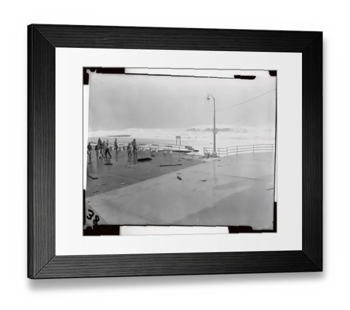 Framed Print : Waves Crashing Onto Boardwalk Framed Print : Waves Crashing Onto Boardwalk