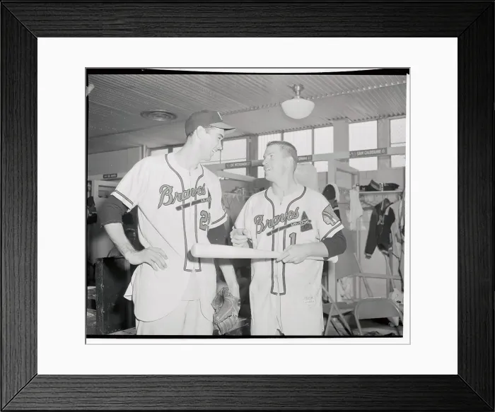 Framed Print : Gene Conley Speaking to Del Crandall Framed Print : Gene Conley Speaking to Del Crandall