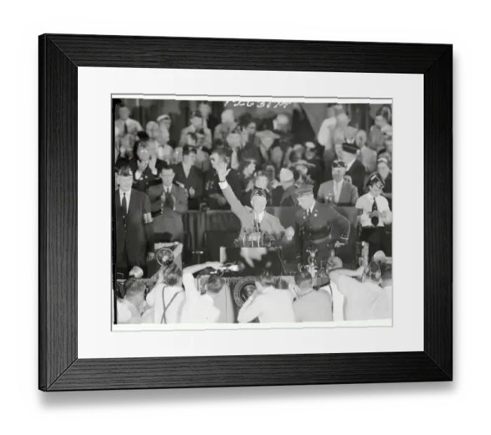 Framed Print : Dwight Eisenhower Waving from Podium at American Legion Convention Framed Print : Dwight Eisenhower Waving from Podium at American Legion Convention