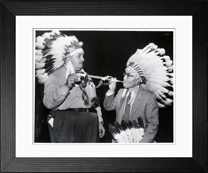 Framed Print : Us-Japan Ambassador Pulls On Peace Pipe Framed Print : Us-Japan Ambassador Pulls On Peace Pipe