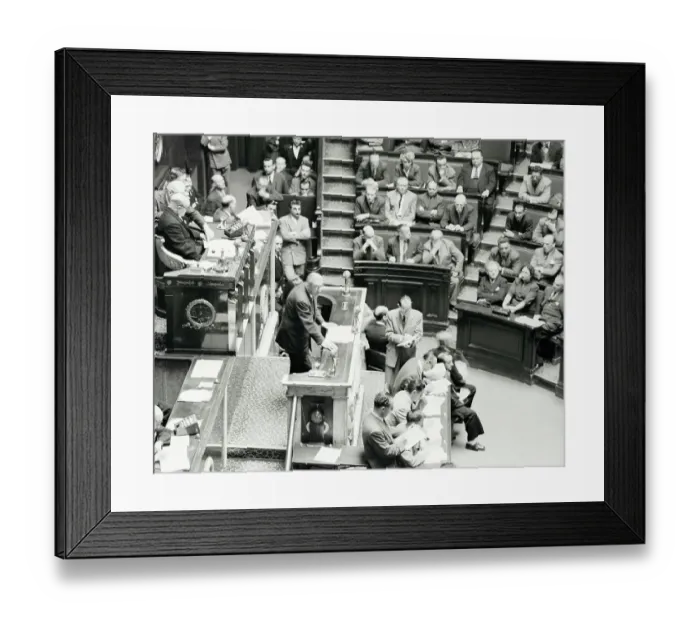 Framed Print : Jules Moch Speaking to the National Assembly