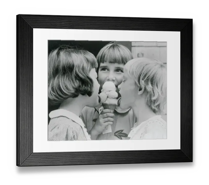Framed Print : Girls Licking Ice Cream Framed Print : Girls Licking Ice Cream