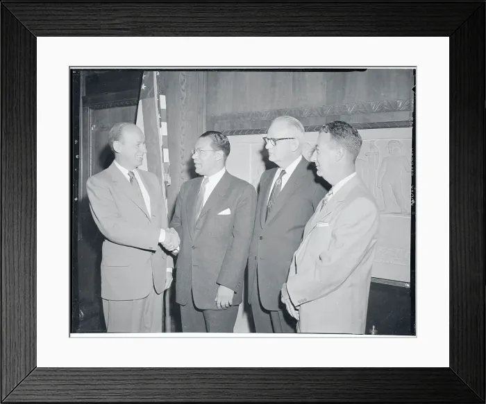 Framed Print : Scovel Richardson Being Congratulated Framed Print : Scovel Richardson Being Congratulated