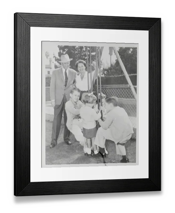 Framed Print : Portrait of Jame Stewart and Family Framed Print : Portrait of Jame Stewart and Family