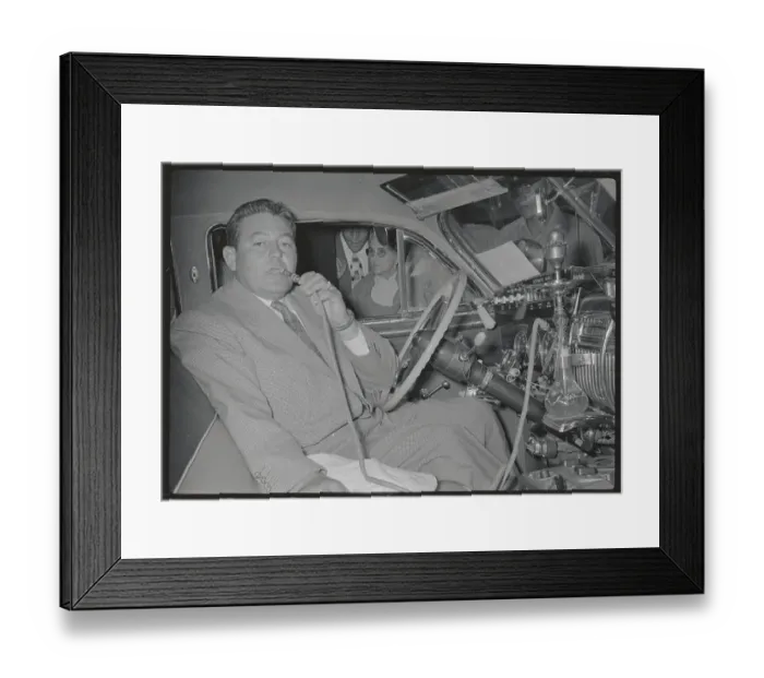Framed Print : Man Smoking Hookah in Car Framed Print : Man Smoking Hookah in Car