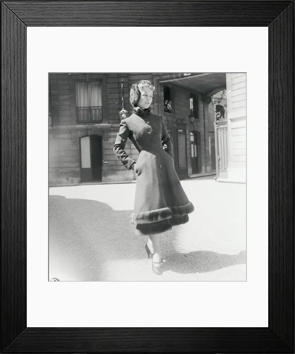 Framed Print : Model Wearing Mink Trimmed Outfit Framed Print : Model Wearing Mink Trimmed Outfit