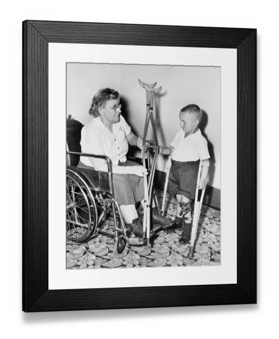 Framed Print : Old and Young Polio Victims Framed Print : Old and Young Polio Victims