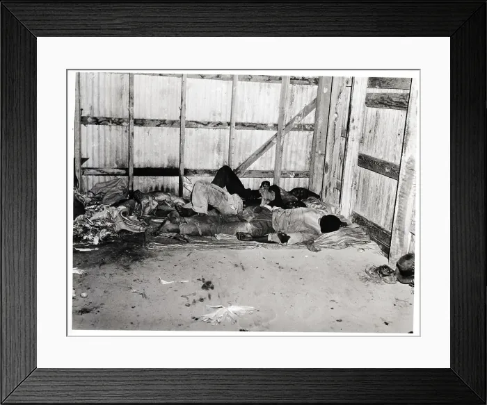 Framed Print : Migrant Workers Shown Sleeping on Floor Framed Print : Migrant Workers Shown Sleeping on Floor