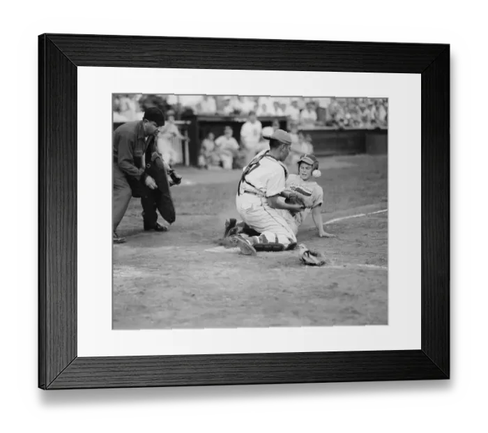 Framed Print : Runner Sliding Home in Little League World Series Game Framed Print : Runner Sliding Home in Little League World Series Game