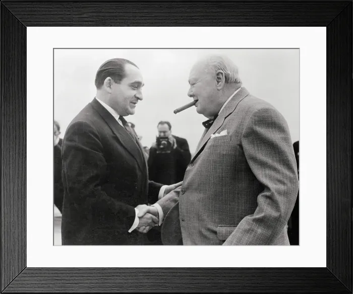 Framed Print : Winston Churchill with Pierre Mendes-France Framed Print : Winston Churchill with Pierre Mendes-France