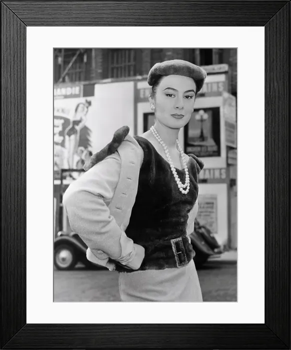 Framed Print : Woman Modeling a Suit Framed Print : Woman Modeling a Suit