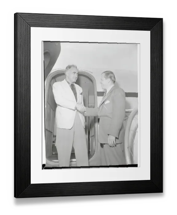 Framed Print : Carlos Chavez Shaking Hands With John Barnett Framed Print : Carlos Chavez Shaking Hands With John Barnett