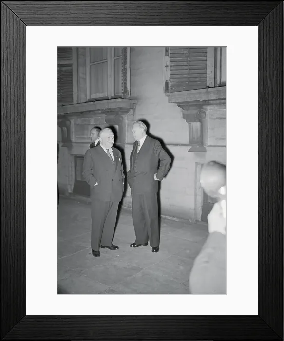 Framed Print : Konrad Adenauer and Joseph Bech Discussing Treaty Framed Print : Konrad Adenauer and Joseph Bech Discussing Treaty