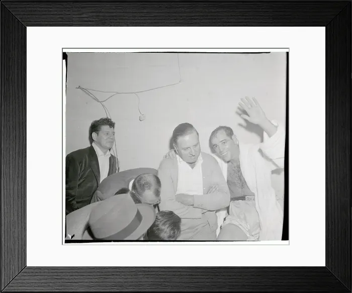 Framed Print : Carl Olson and Sid Flaherty Celebrating Their Boxing Victory Framed Print : Carl Olson and Sid Flaherty Celebrating Their Boxing Victory