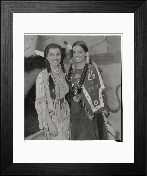 Framed Print : Debra Paget Posing with Matilde Rosas Framed Print : Debra Paget Posing with Matilde Rosas