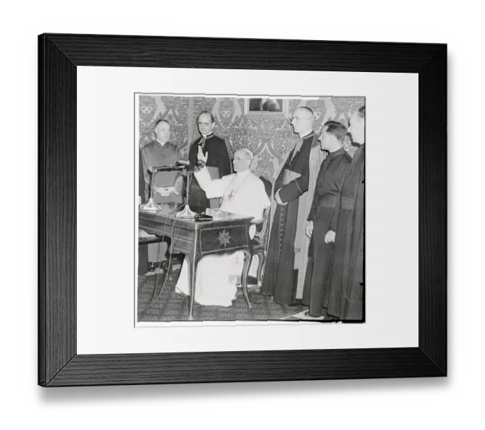 Framed Print : Pope Pius XII Making Radio Broadcast