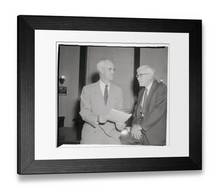 Framed Print : E. Wallace Chadwick Talking with Arthur Watkins Framed Print : E. Wallace Chadwick Talking with Arthur Watkins