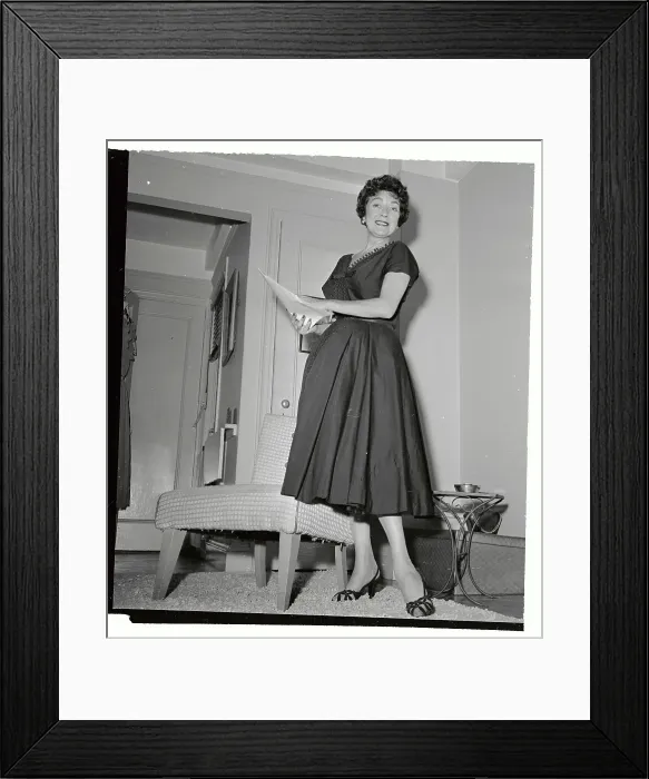 Framed Print : Lila Lee Practicing a Script Framed Print : Lila Lee Practicing a Script