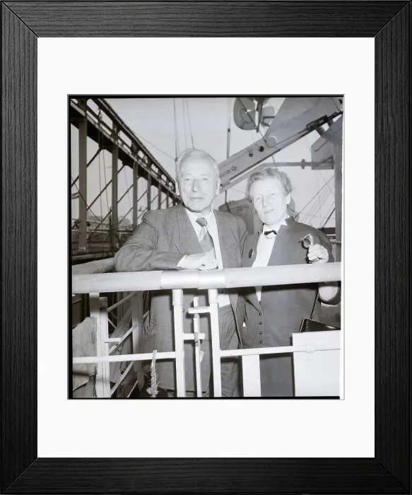Framed Print : F.Zernike With His Wife Helen On Ship Framed Print : F.Zernike With His Wife Helen On Ship
