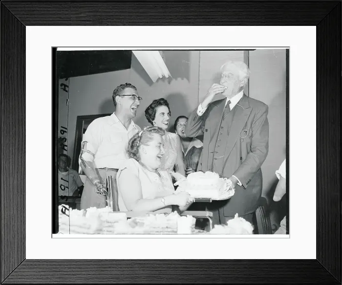 Framed Print : Bernard Baruch Eating His Birthday Cake