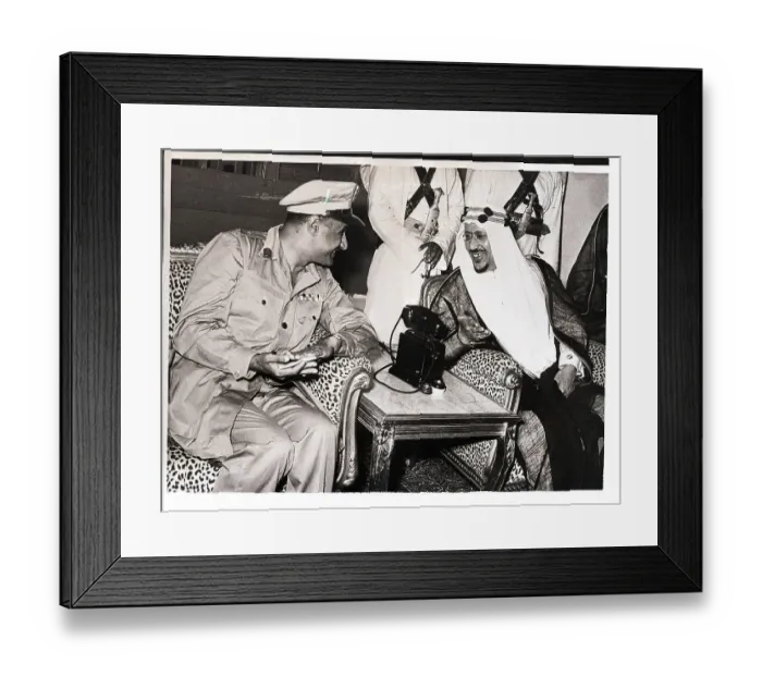 Framed Print : Gamal Abdel-Nasser and King Saud Talk Framed Print : Gamal Abdel-Nasser and King Saud Talk