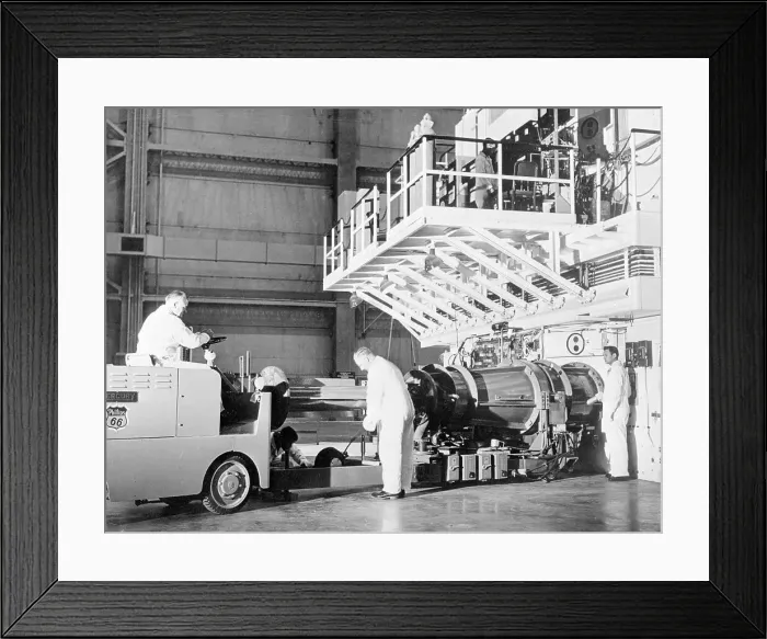 Framed Print : Men Testing Nuclear Reactor Framed Print : Men Testing Nuclear Reactor