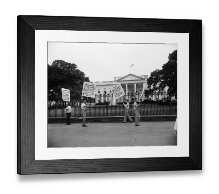 Framed Print : Group Of Racist Protesters In Washington Framed Print : Group Of Racist Protesters In Washington