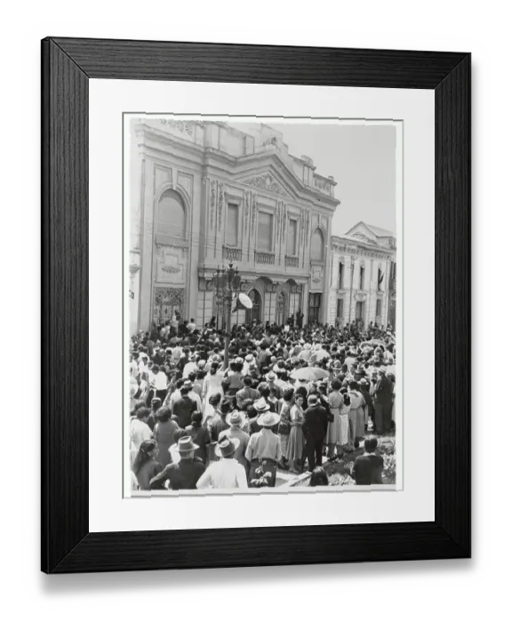 Framed Print : Crowd by Mexican Embassy Framed Print : Crowd by Mexican Embassy