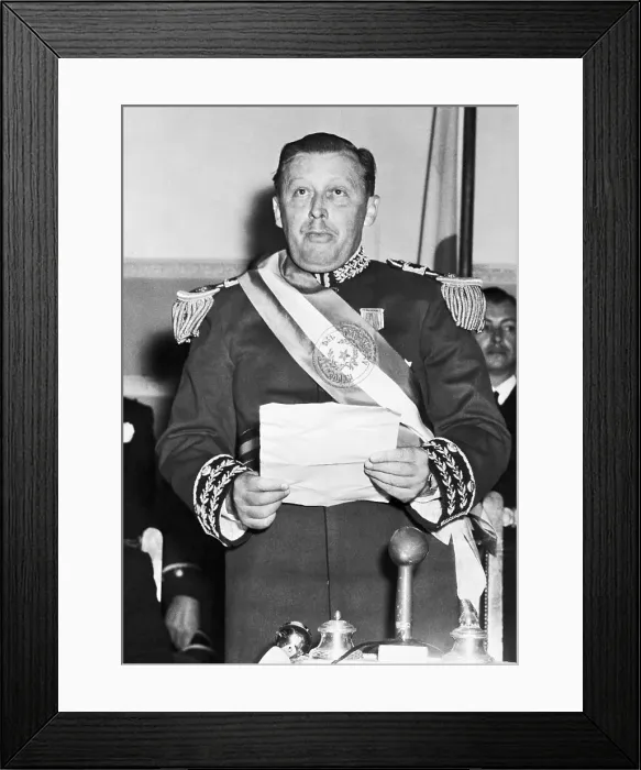 Framed Print : Alfredo Stroessner Reading Address Framed Print : Alfredo Stroessner Reading Address