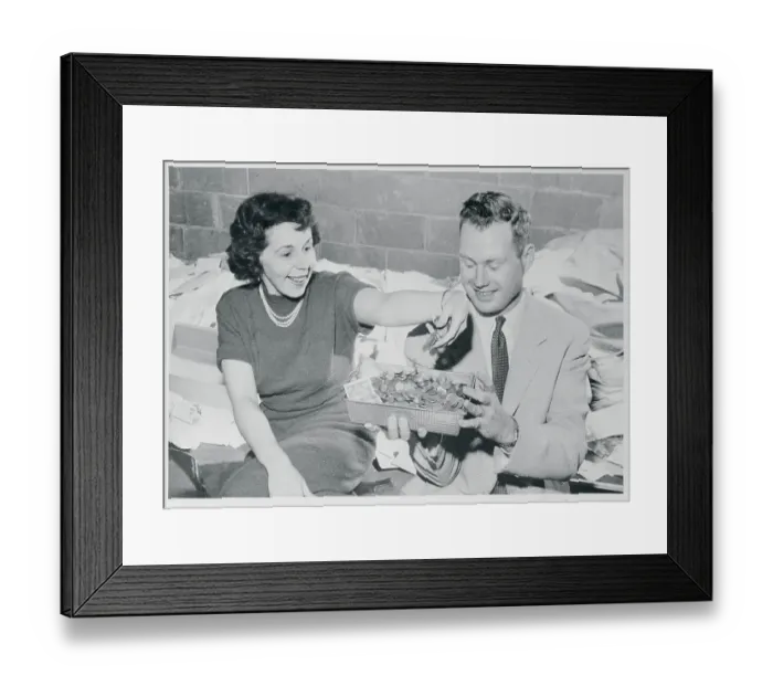 Framed Print : Couple Showing the Money they Received Framed Print : Couple Showing the Money they Received