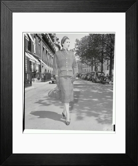 Framed Print : Woman Modeling a Cardigan Ensemble Framed Print : Woman Modeling a Cardigan Ensemble