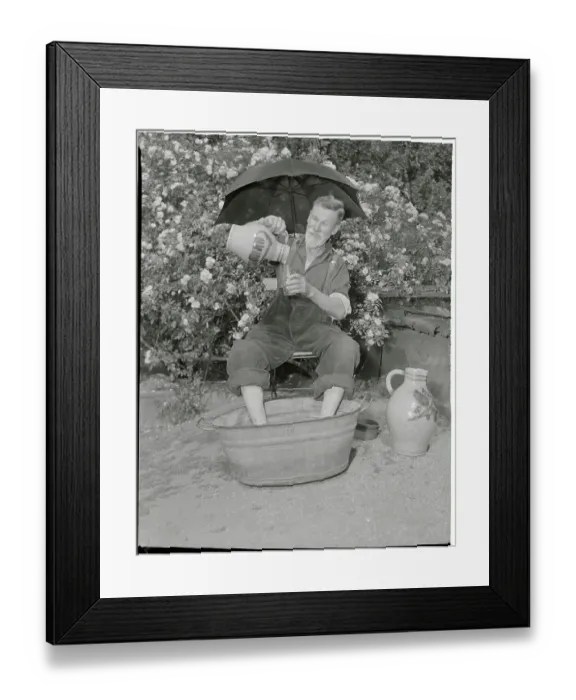 Framed Print : Fisherman Pouring Himself a Drink Framed Print : Fisherman Pouring Himself a Drink
