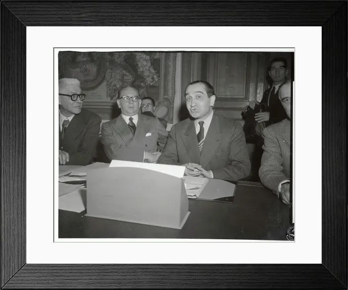 Framed Print : Pierre Mendes-France Talking to Edgar Faure Framed Print : Pierre Mendes-France Talking to Edgar Faure