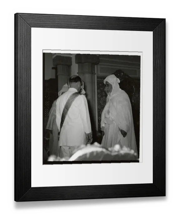 Framed Print : Francis LaCoste Speaking to King Mohammed V
