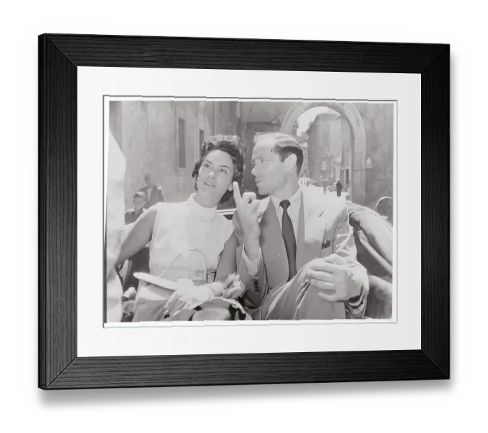 Framed Print : Mel Ferrer with Lea Massari Framed Print : Mel Ferrer with Lea Massari