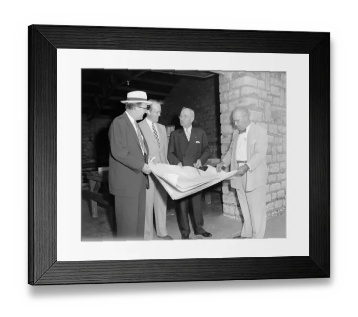 Framed Print : Harry Truman Presenting Plans for a Library Framed Print : Harry Truman Presenting Plans for a Library