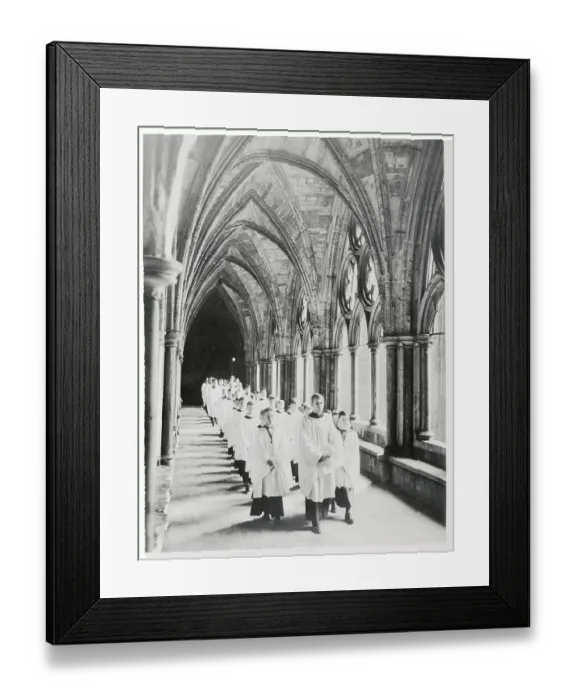 Framed Print : Choir Boys Walking Through Westminster Abbey