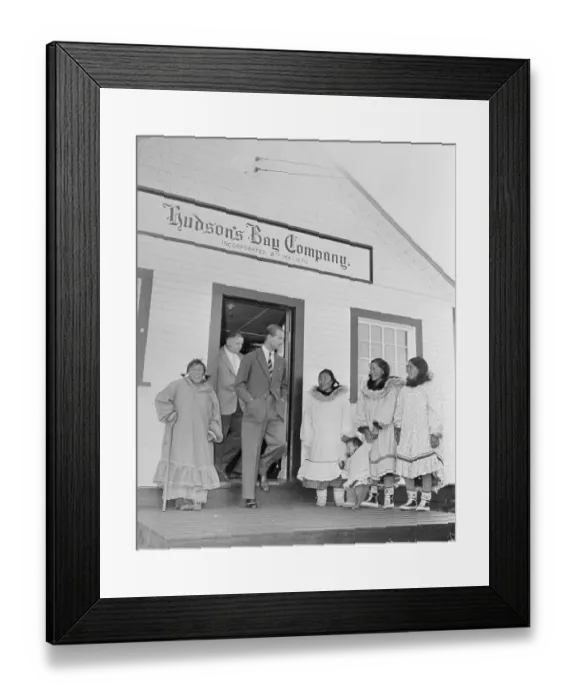 Framed Print : Prince Philip, Duke of Edinburgh, Leaving Door of Hudson Bay Outpost